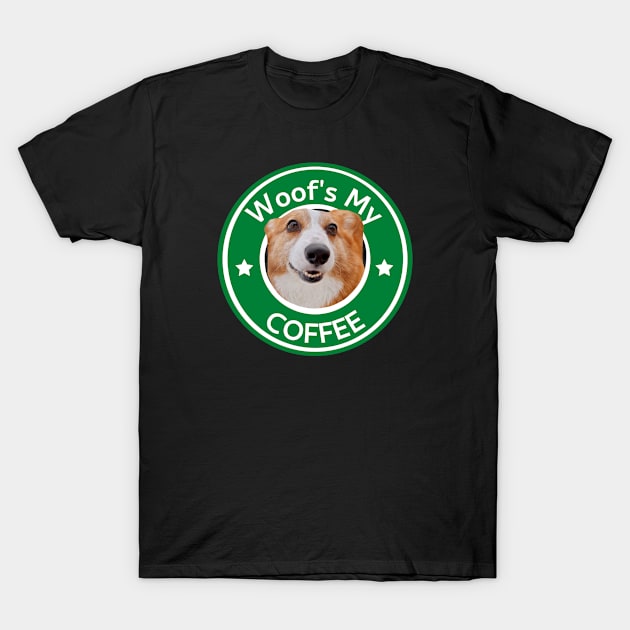 Coffee and Dog Funny Design T-Shirt by Discoverit